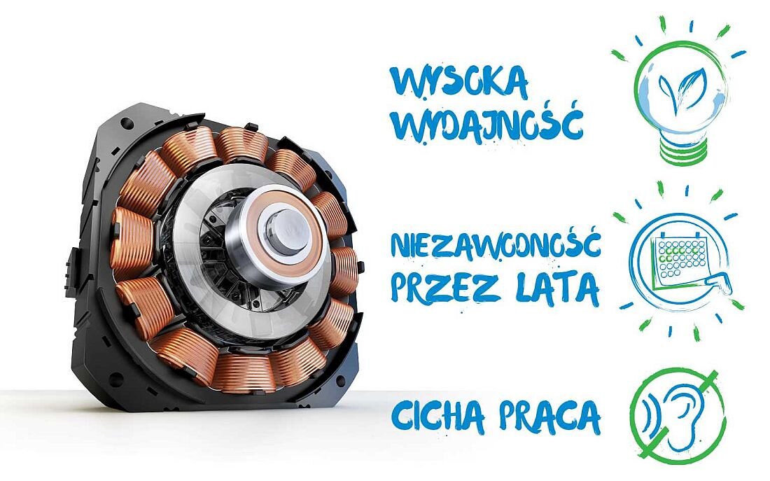 Pralko-suszarka BEKO HTV7742XW - Silnik inwerterowy