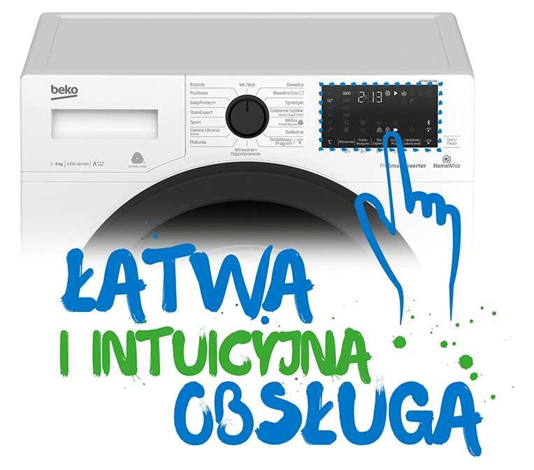 Pralko-suszarka BEKO HTV7742XW - wyświetlacz