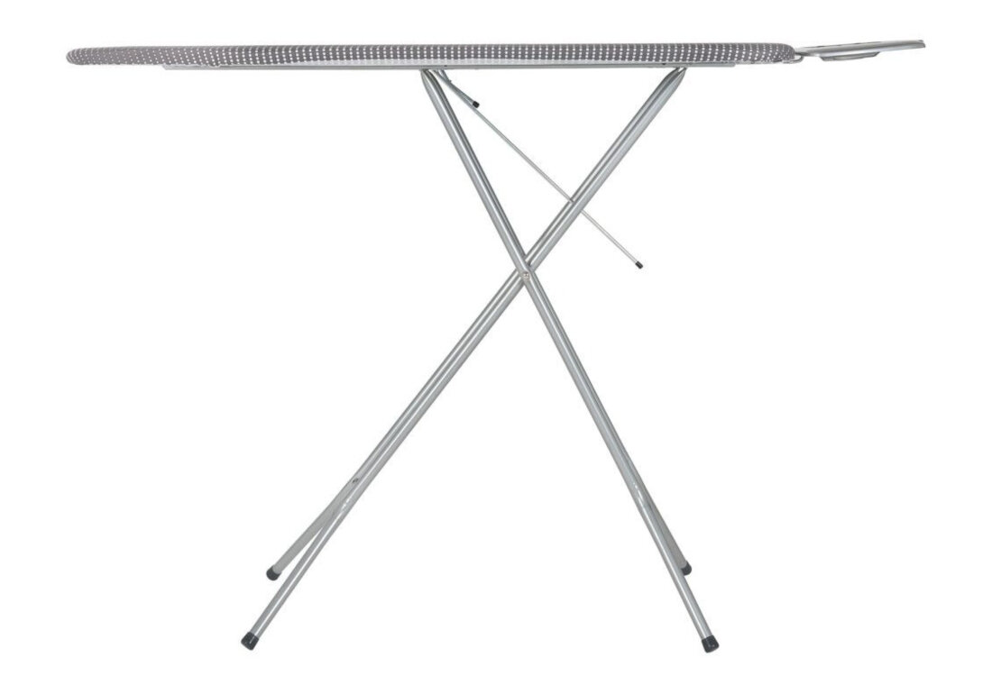 Deska do prasowania VELKEA M10 H016-06PB 110 x 30 cm Stalowy Trwała konstrukcja wykonnaie stal siatki przepuszczalność pary Konstrukcja siatki zgrzewana liniowo stalowe nogi antypoślizgowe nakładki prasowanie