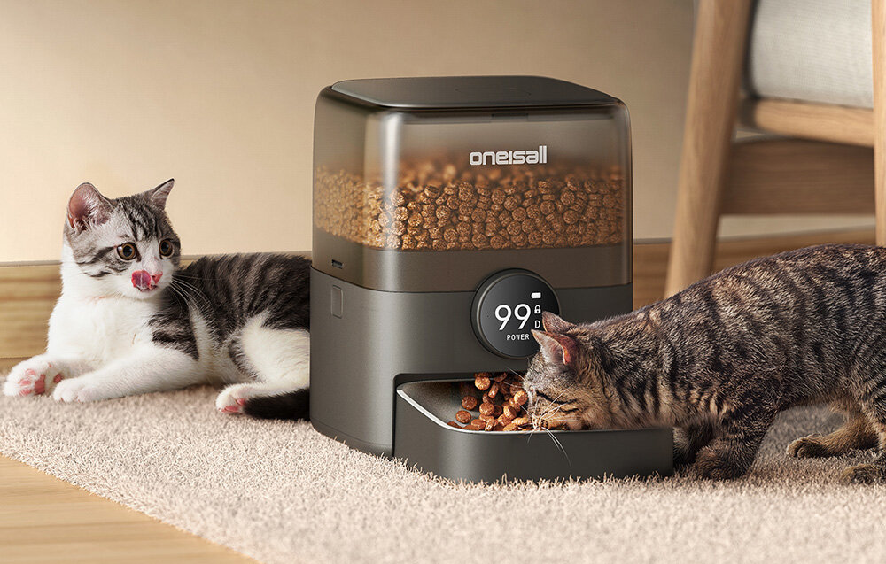 Dozownik karmy automatyczny ONEISALL F1-M Zdalne sterowanie dla właścicieli kotów pojemność  wygoda i spokój ducha