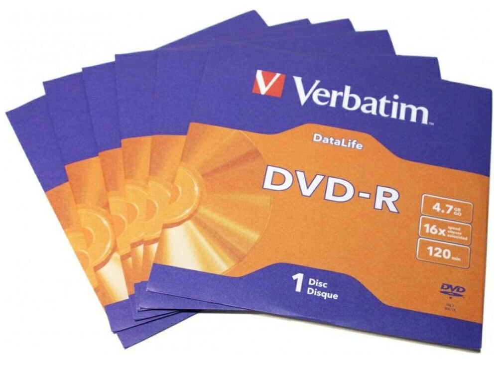 Płyta VERBATIM DataLife DVD-R, 4.7 GB, 16x, (1 szt.)
                płyta w opakowaniu stabilność powtarzalność działania bezpieczne przechowywanie danych