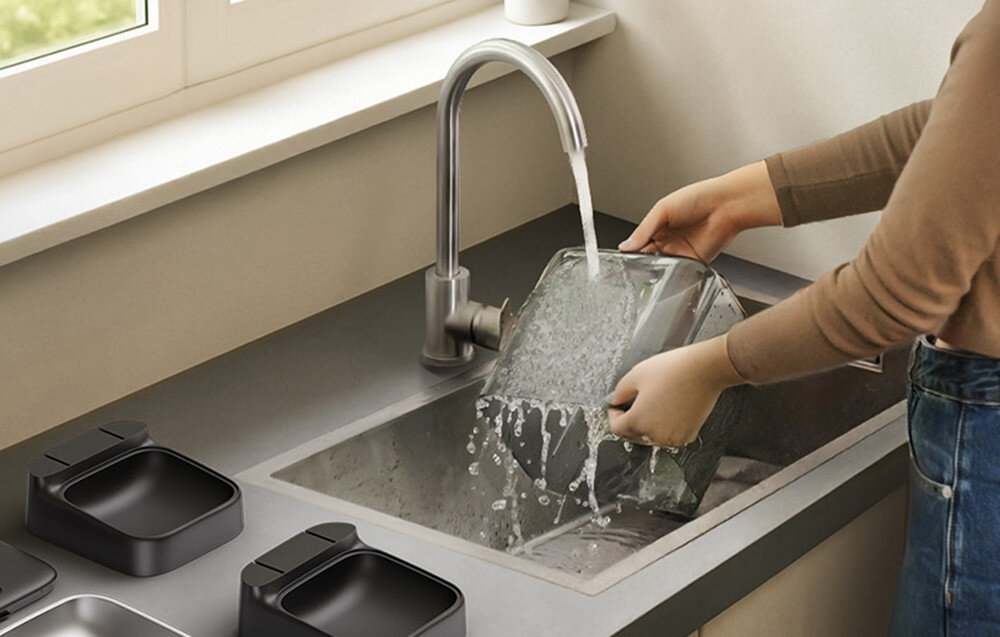 Dozownik karmy automatyczny ONEISALL PF09 wygodne czyszczenie miski można wyjąć i umyć w zmywarce higiena przetrzeć wilgotną ściereczką