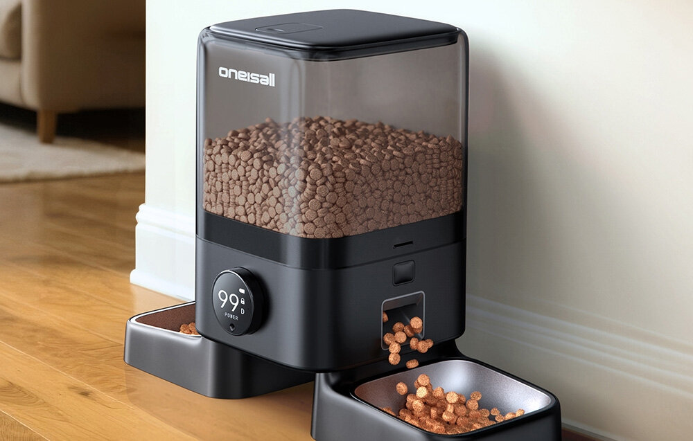Dozownik karmy automatyczny ONEISALL PF10 Dokładne dozowanie karmy mechanizm rotacyjny dokładne odmierzanie porcji i ich równomierne podawanie
