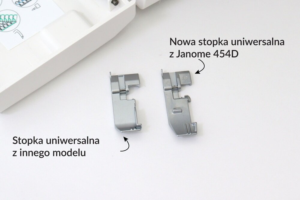 Maszyna do szycia Overlock JANOME 454D stopka standardowa, dobra widoczność, ścieg rolujący