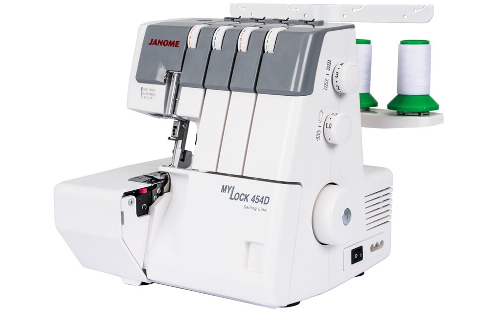 Maszyna do szycia Overlock JANOME 454D do różnych rodzajów materiałów, oszczędność czasu, bez zmiany sprzętów