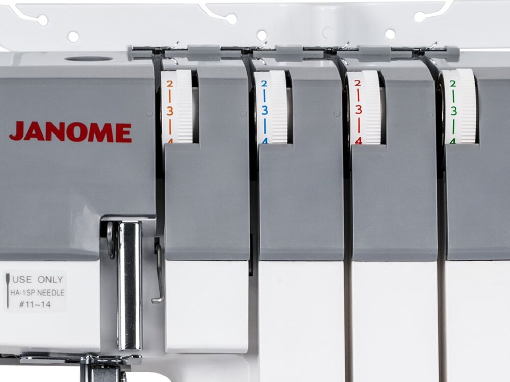 Maszyna do szycia Overlock JANOME 454D do 1300 wkłuć na minutę, cicha i płynna praca, poprawa komfortu użytkowania