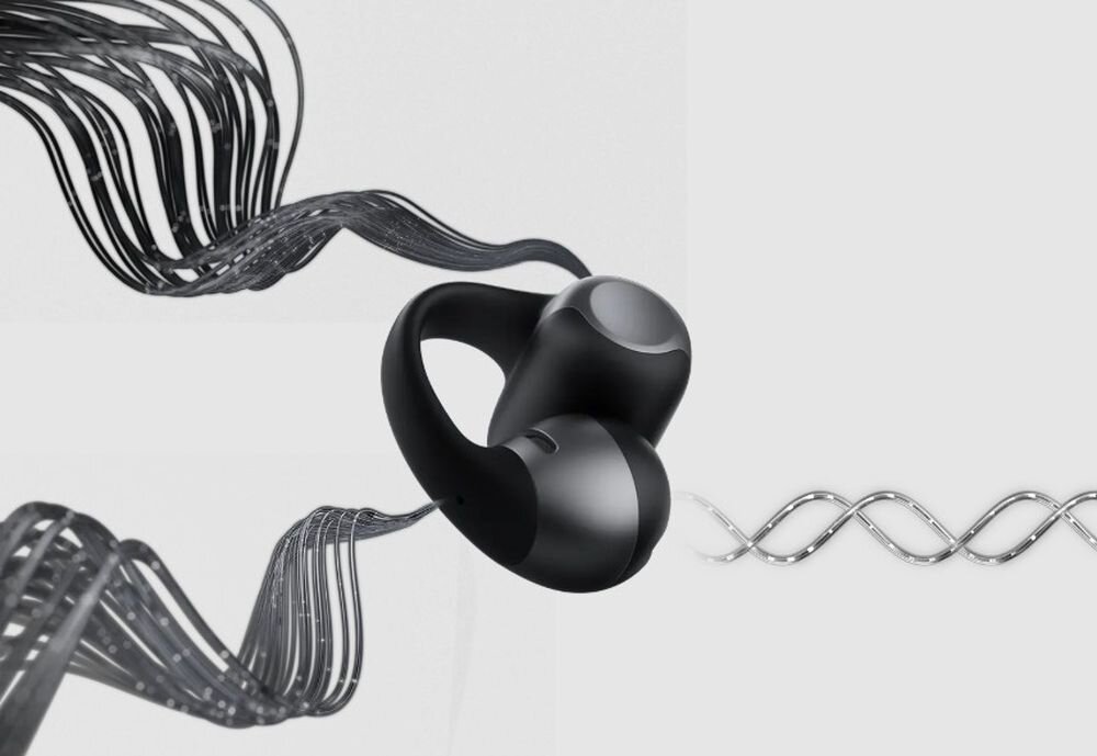 SHOKZ OpenDots One mikrofony AI redukcja szumów klarowność rozmów komfort, słuchawka na szarym tle