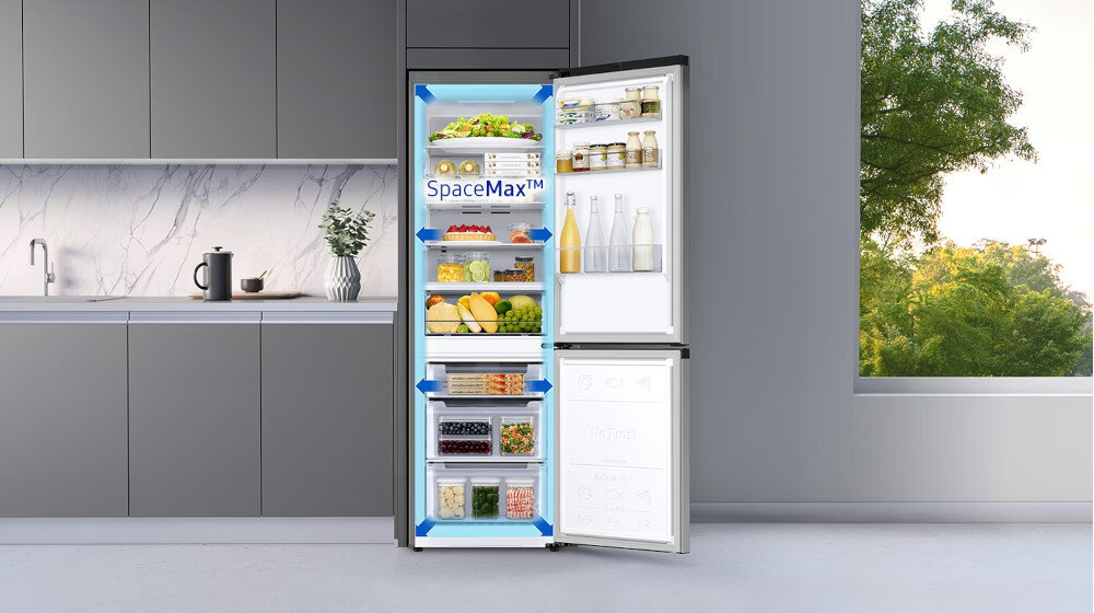 LODÓWKA SAMSUNG RB38C675CS9 EF SpaceMax pojemność wnętrze przestrzeń