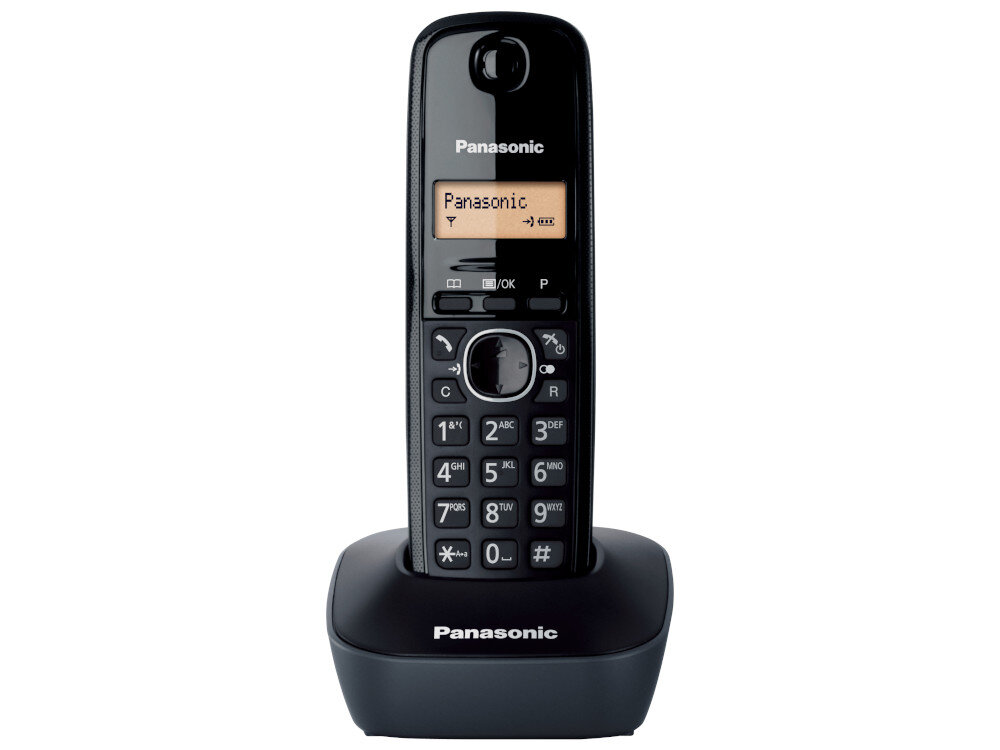 Telefon PANASONIC KX-TG1611 Caller ID do 50 wpisów książka telefoniczna z 50 rekordami podświetlany ekran LCD klawisz nawigacyjny bezodciskową słuchawką