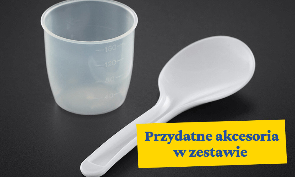 Ryżowar RUSSELL HOBBS 19750-56 Cook@Home Przydatne akcesoria odmierzysz ryż kubek miarka pojemność acę do gotowania na parze ryb i warzyw