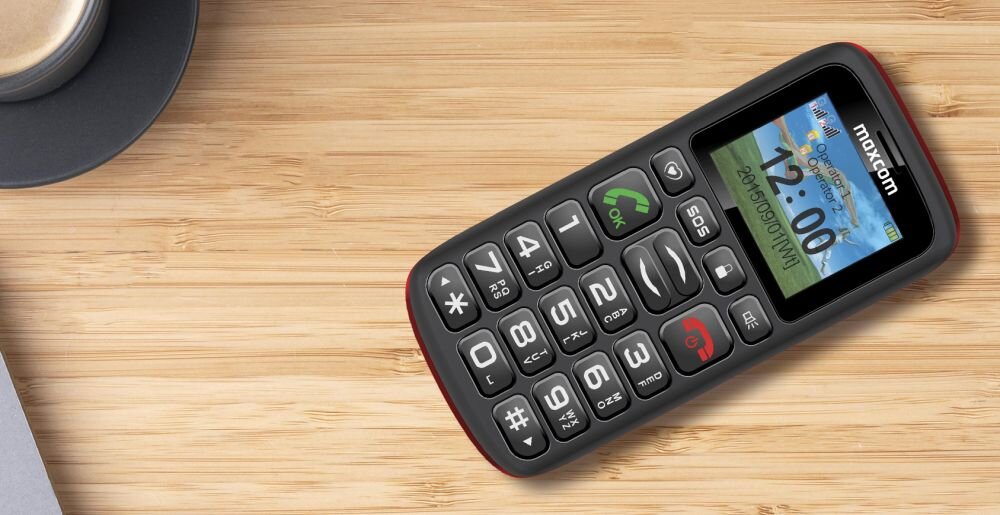 Telefon MAXCOM MM428 telefon przycisk sos pomoc wygoda uzytkowanie