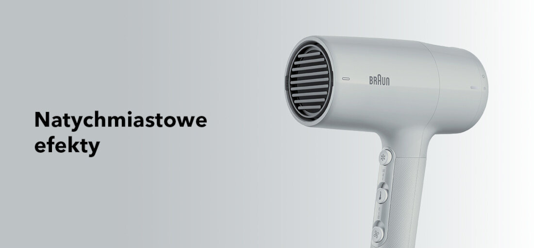 Suszarka BRAUN HD211E 2100W Natychmiastowe efekty dynamiczny przepływ powietrza silnik moc suszenie jest skuteczne i zajmuje mało czasu