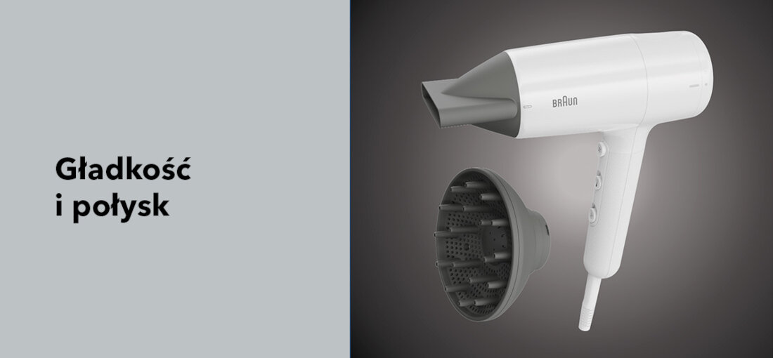 Suszarka BRAUN HD226E 2200W Gładkość i połysk System IONTEC wygładzają włosy i zapobiegają ich puszeniu się