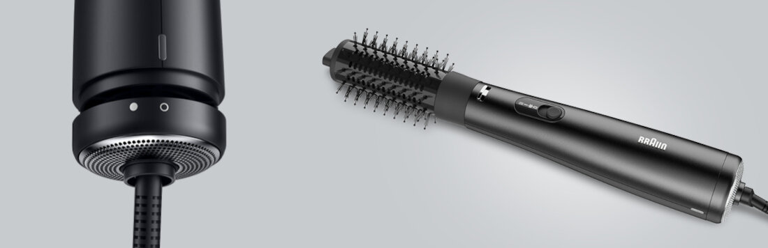 Suszarko-lokówka BRAUN AS420E Dopracowana w małych detalach 195-centymetrowy przewód Stylowy wygląd detal czarną obudowę z chromowanymi akcentami