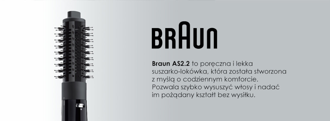 Suszarko-lokówka BRAUN AS220E wygląd design tło prezentacja wizualizacja z myślą o codziennym komforcie