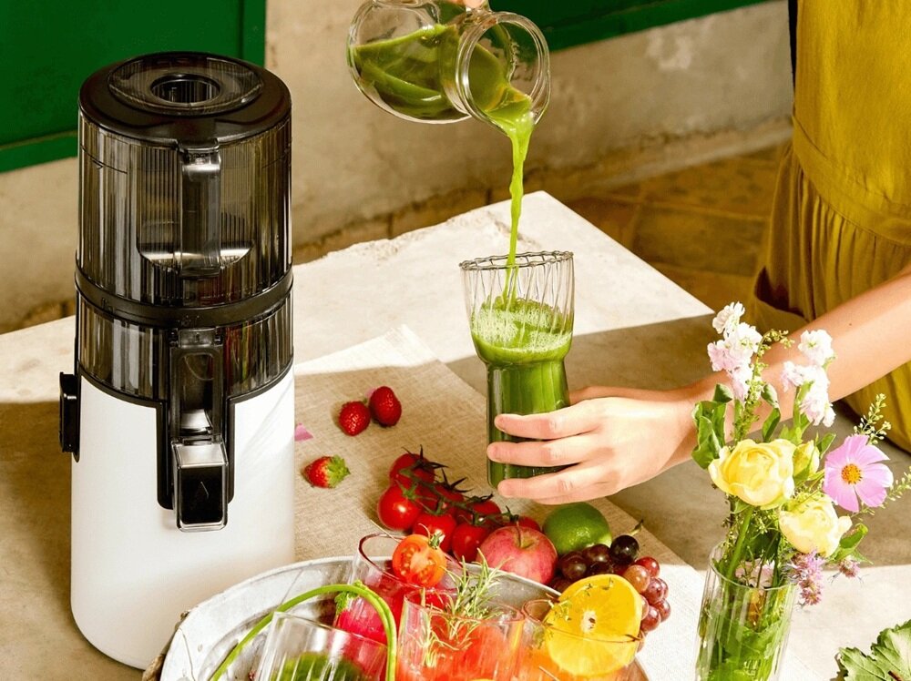 Wyciskarka wolnoobrotowa HUROM H70 ST Biały technologia wolnoobrotowa, delikatne wyciskanie soków, zachowanie witamin i minerałów, naturalny smak