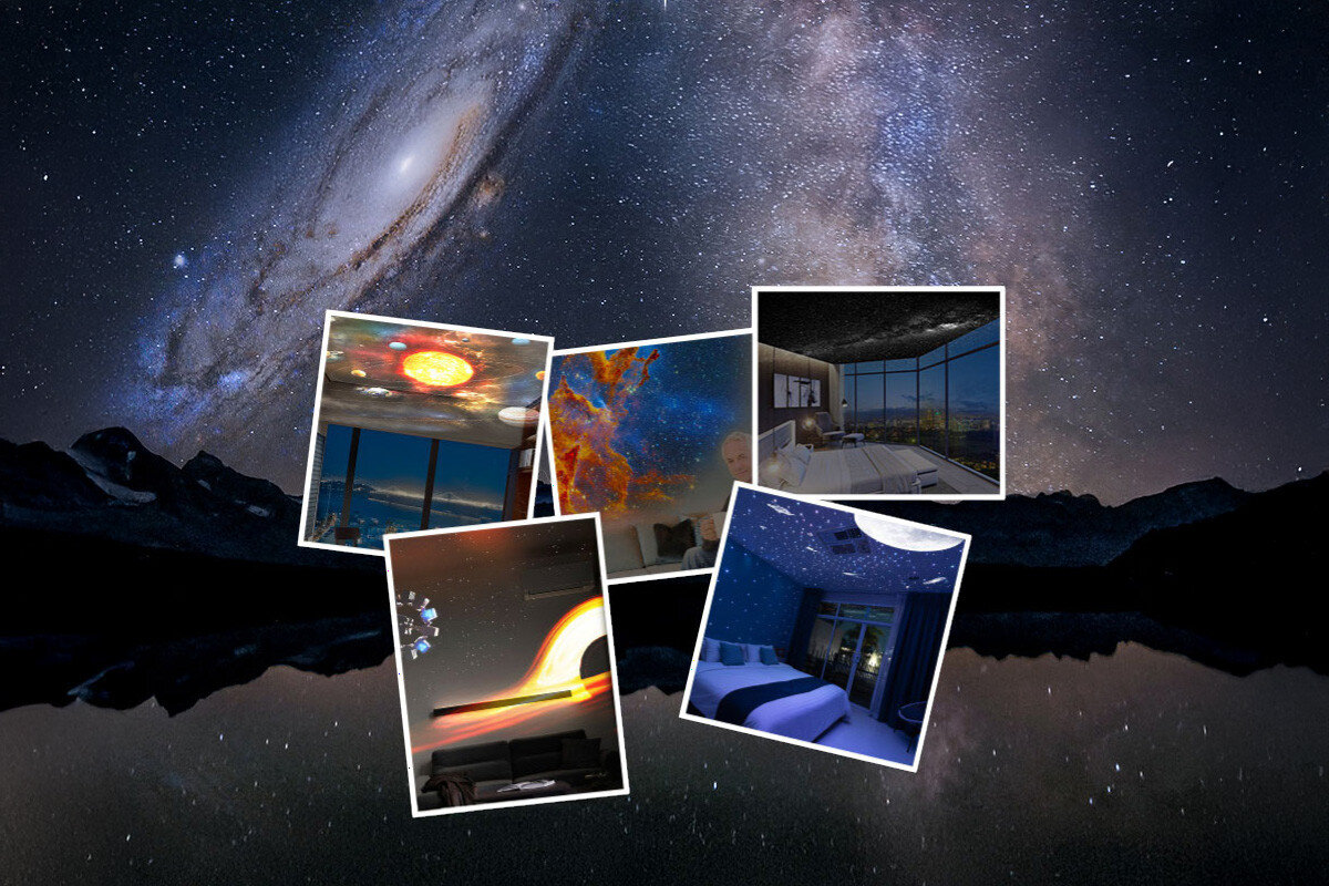 Projektor gwiazd z głośnikiem HAWK HW-STAR03 Astronauta Rakieta, sypialnia, nastrój, dom, odpoczynek, Galaktyczne sceny projekcyjne w sypialniach