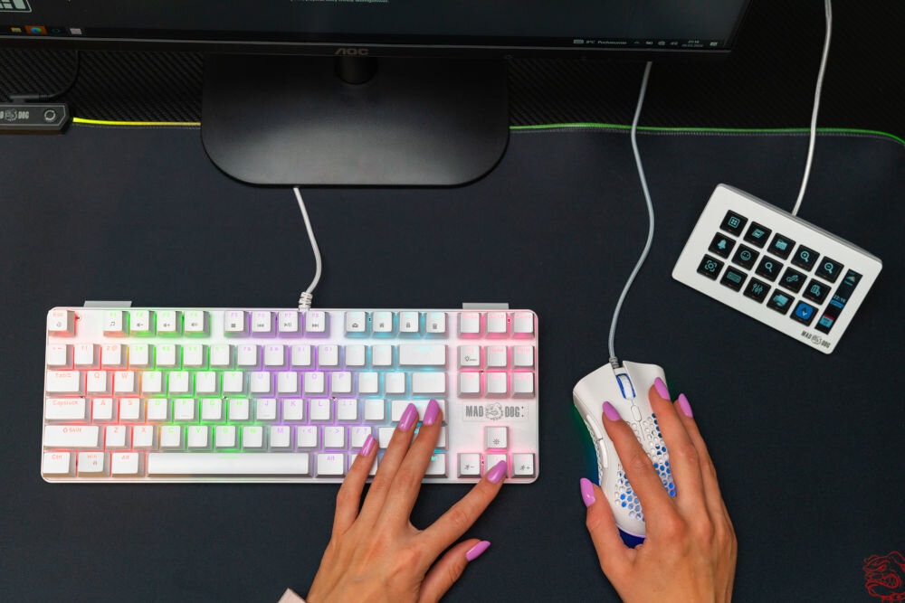 Klawiatura MAD DOG GK510W Outemu Red Biały 87 klawiszy bez klawiatury numerycznej