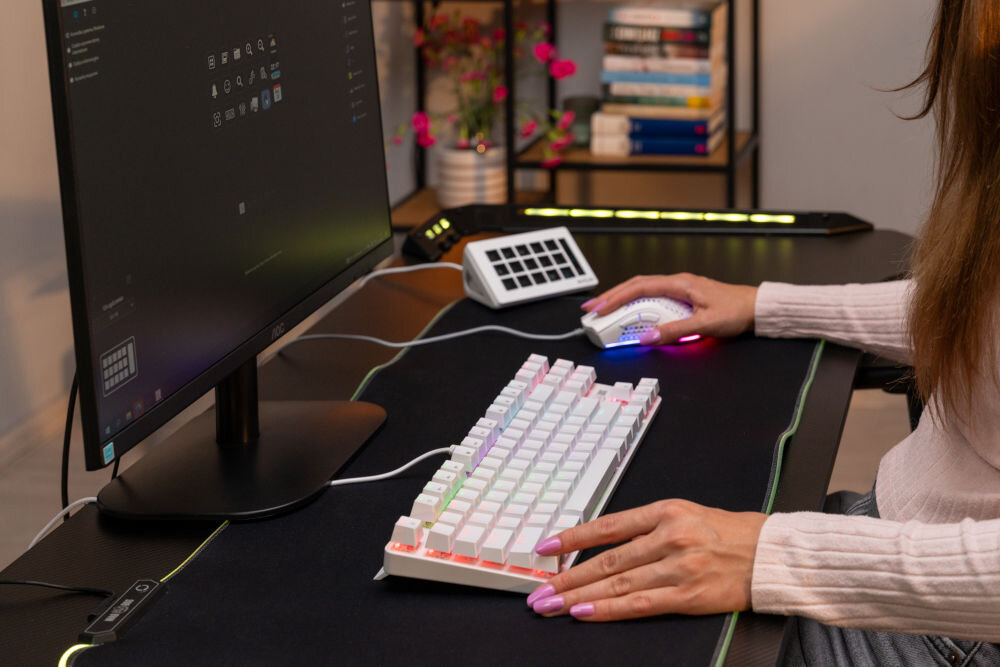 Klawiatura MAD DOG GK510W Outemu Red Biały blokada klawisza windows