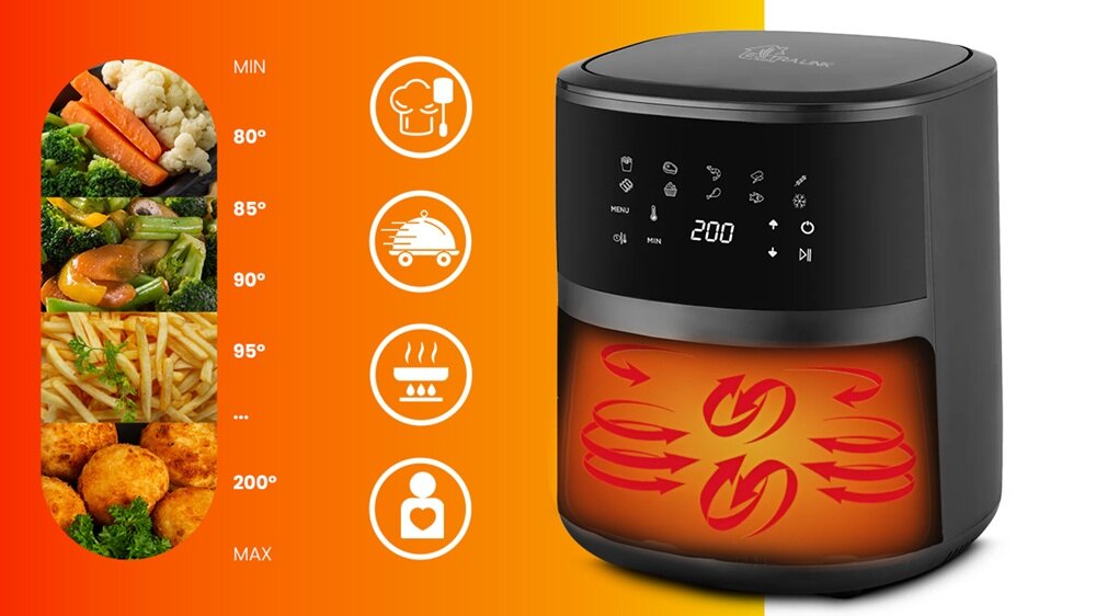 Air Fryer Frytkownica beztłuszczowa EXTRALINK SJ-420 10 gotowych programów, szeroka gama potraw, odpowiednia funkcja, dobrany czas i temperatura