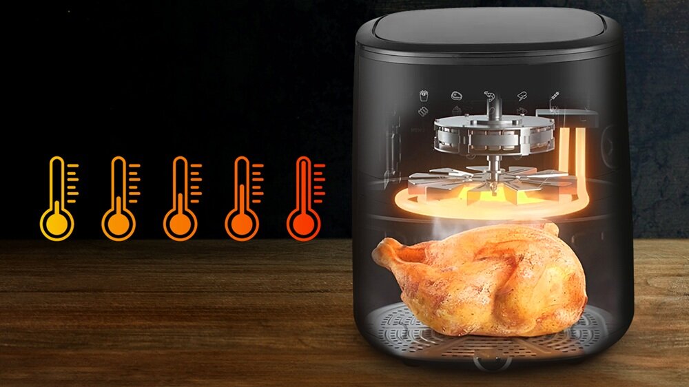 Air Fryer Frytkownica beztłuszczowa EXTRALINK SJ-420 regulacja temperatury, wbudowany timer, dla początkujących jak i zaawansowanych, eksperymentowanie w kuchni