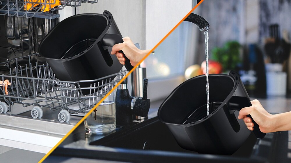 Air Fryer Frytkownica beztłuszczowa EXTRALINK SJ-420 można myć w zmywarce, łatwe czyszczenie, kompaktowe wymiary, posiłek dla całej rodziny