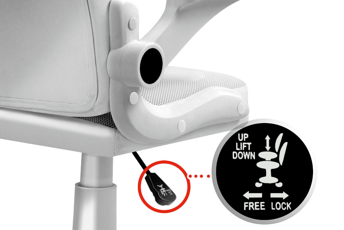 Fotel COBRA Junior Pro CRF-2307 Biały wytrzymały mechanizm motylkowy