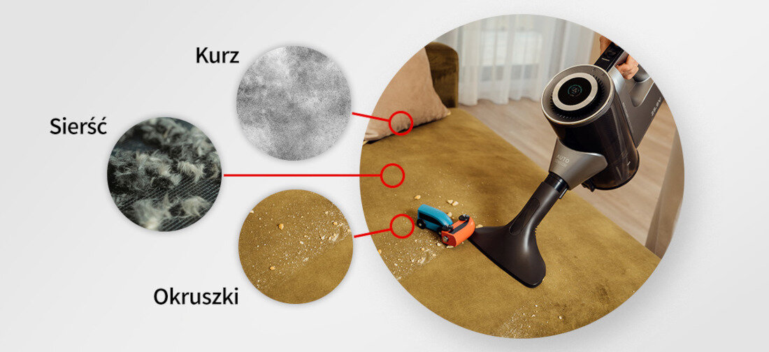 Odkurzacz SHARP SA-VP5551GS  czysta tapicerka bez wysiłku szczotka do mebli tapicerowanych okruszki, kurz i sierść łatwe czyszczenie