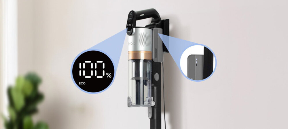 Odkurzacz LEVOIT LVAC-300 Plus Porządek i technologia ścienną stację ładującą Wyświetlacz LED  informacja kontrola sprzątanie