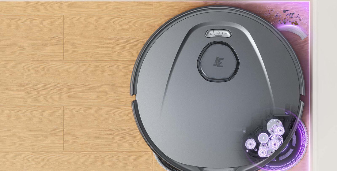 Robot sprzątający 3I P10 Ultra docieranie do krawędzi System UltraReach™ narożniki i krawędzie dwa wirujące pady 