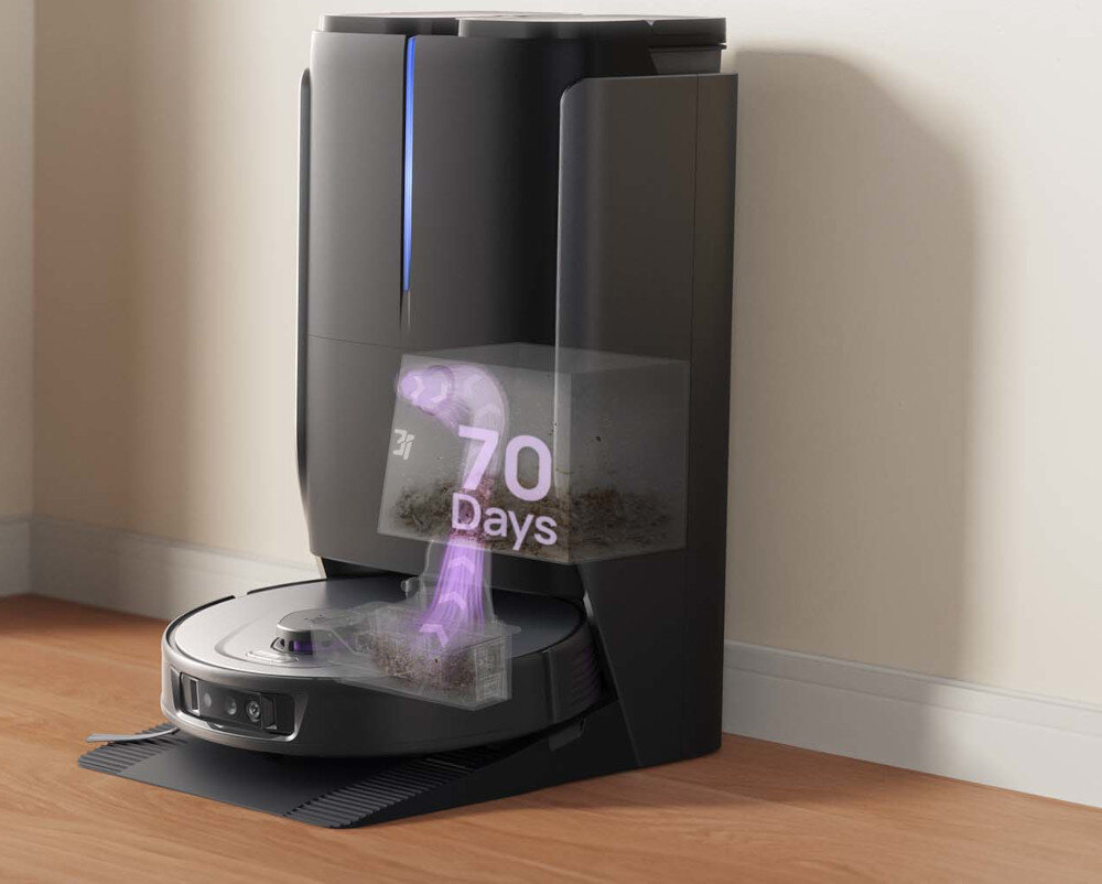 Robot sprzątający 3I P10 Ultra Automatyczna stacja all-in-one myje i suszy mopy około 70 dni czysta woda detergent pojemnik kurz czas 