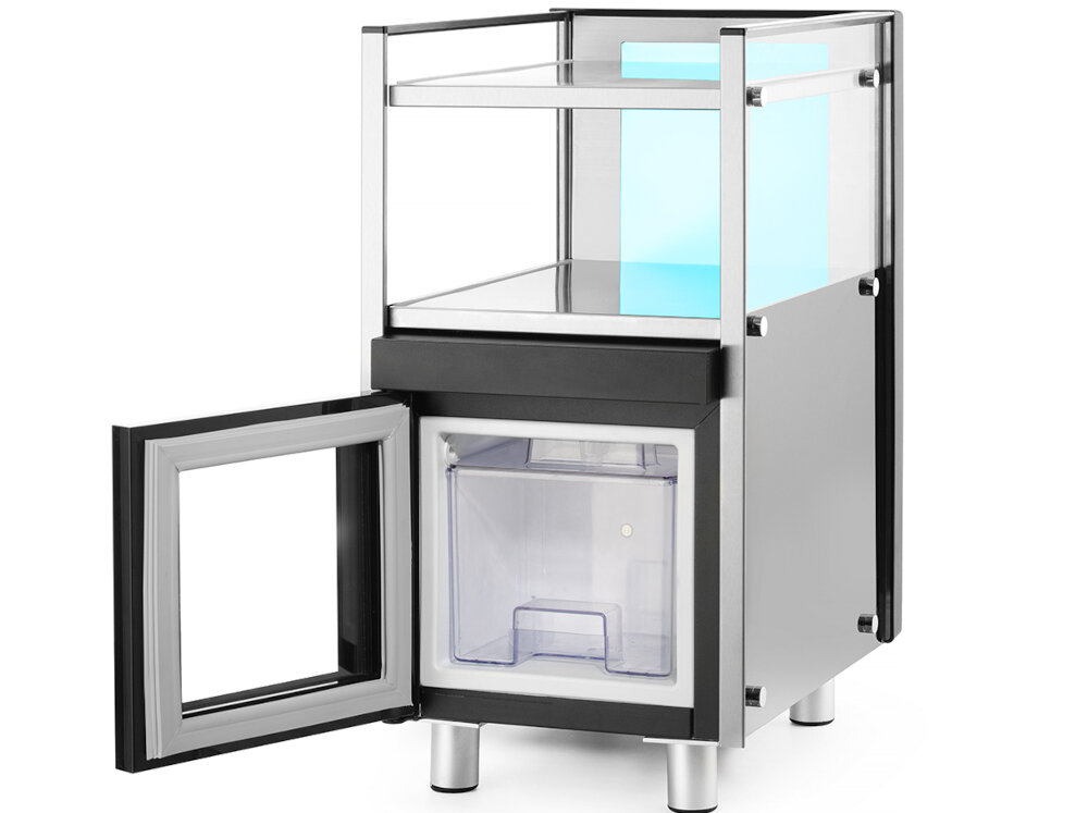 Chłodziarka do mleka HENDI 209080 Czarno-biały Elegancki wygląd Przeszklone drzwi estetyczny design  Elegancka estetyka rofesjonalny wizerunek