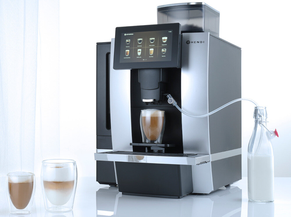 Ekspres HENDI 208540 Profesjonalny Zastosowanie w wielu miejscach  Stała jakość napojów 14 rodzajów kaw i napojów mlecznych dopasowanie wygoda komfort