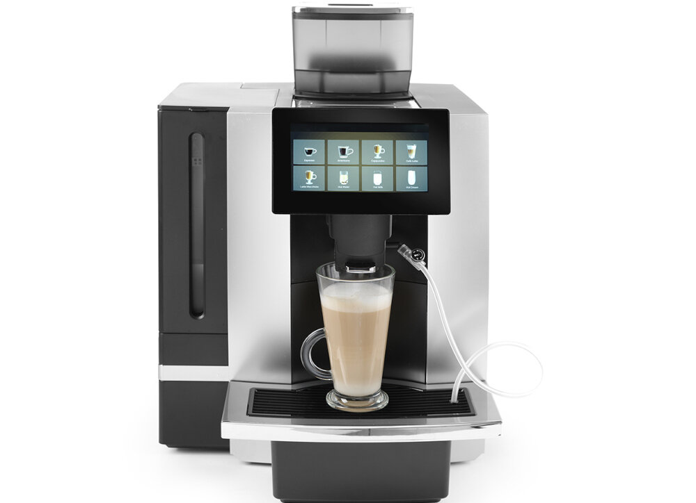 Ekspres HENDI 208540 Profesjonalny Indywidualne ustawienia smaku Regulacja mocy kawy, ilości napoju oraz temperatury preferencje dopasowanie smak Podwójny system grzewczy z dwiema pompami  przygotowanie dwóch filiżanek w mniej niż około 50 sekund