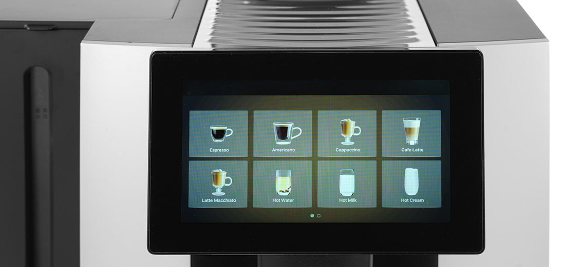 Ekspres HENDI 208540 Profesjonalny Intuicyjna obsługa dotykowa Duży, 7-calowy ekran dotykowy proces przygotowanie kawa  Czytelne ikony