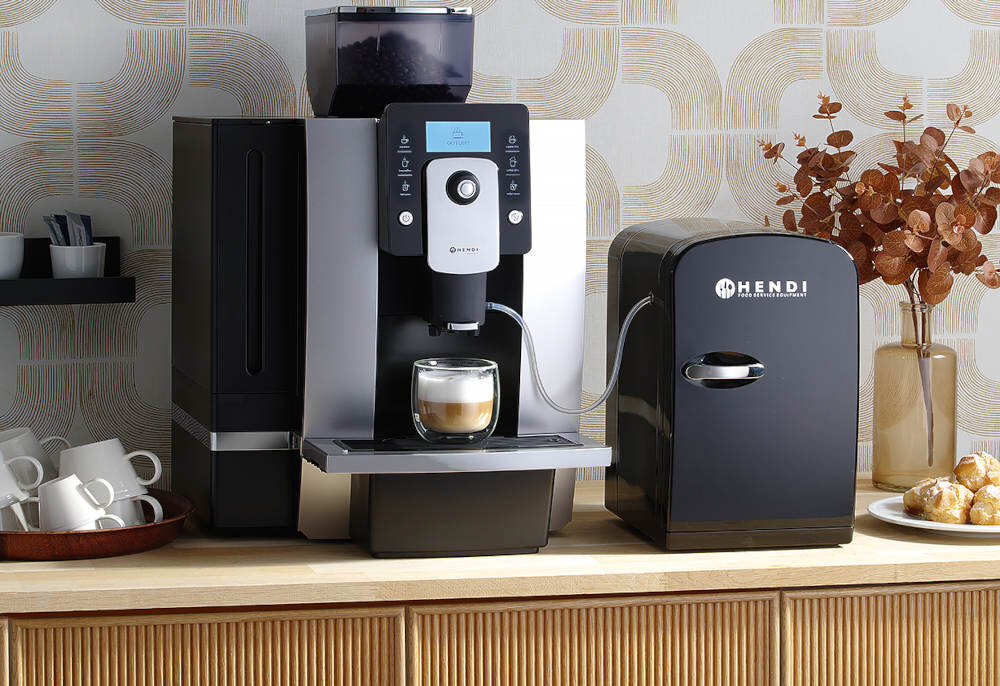 Ekspres HENDI Profi Line XXL 208991 Profesjonalny wygląd wizualizacja prezentacja design tło Profesjonalna kawa