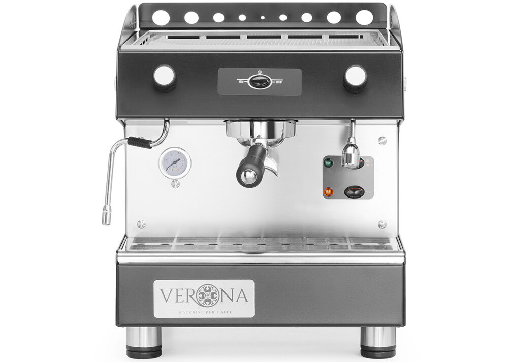 Ekspres HENDI Verona Romeo Easy 207598 Czarny Profesjonalny Nie tylko espresso Dysza parowa do spieniania mleka osobna dysza do wrzątku cappuccino, latte, herbat i naparów ułatwienie