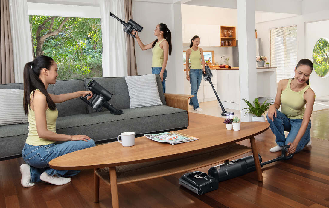 Odkurzacz TINECO Switch S7 Stretch Premium Czystość w jednym urządzeniu Połączenie odkurzania, mycia i suszenia silnik moc siła ssania zbiera zabrudzenia z różnych typów podłóg