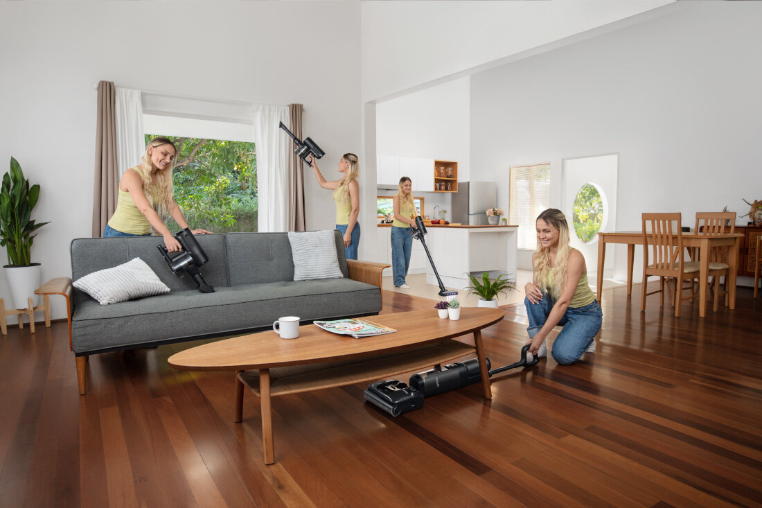 Odkurzacz TINECO Switch S7 Stretch Premium Prosta obsługa Wyświetlacz LED łatwy wybór trybów szczotka DualBlock