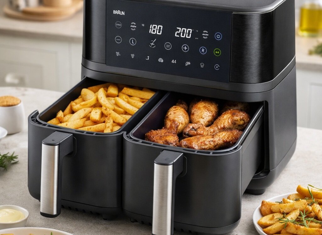 Air Fryer Frytkownica beztłuszczowa BRAUN TD3030.IBK szeroki zakres temperatur, do róznych potraw, zastepuje kilka urządzeń