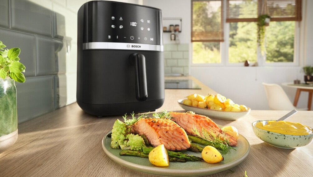 Air Fryer Frytkownica beztłuszczowa BOSCH Serie 4 MAF462B1 najważniejsze cechy urządzenia, 7 automatycznych programów, funkcja podtrzymywania ciepła