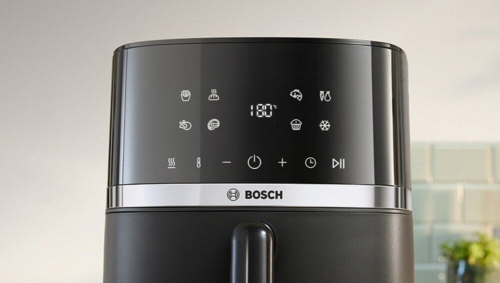 Air Fryer Frytkownica beztłuszczowa BOSCH Serie 4 MAF462B1 regulacja temperatury i czasu pieczenia, dopasowane ustawienia, precyzyjnie dobrane parametry