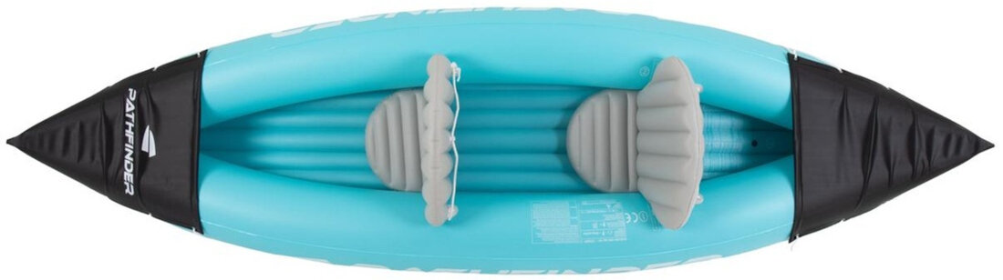 Kajak JILONG Pathfinder Biało-niebiesko-czarny Komfort Wygoda miękka podłoga dmuchane fotele komfort łatka naprawcza pompka