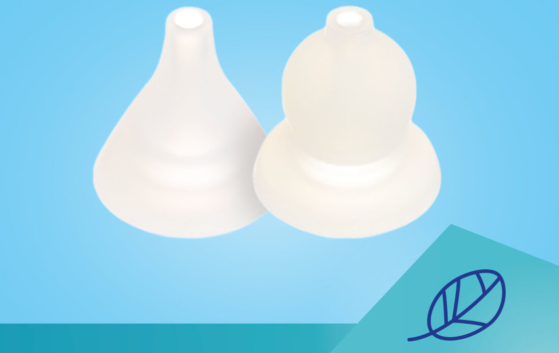 Aspirator do nosa CANPOL Easy Natural 9/319 Cichy tryb pracy dwie wymienne silikonowe końcówki dopasowanie potrzeby wąska końcówka szersza końcówka silikon ochrona