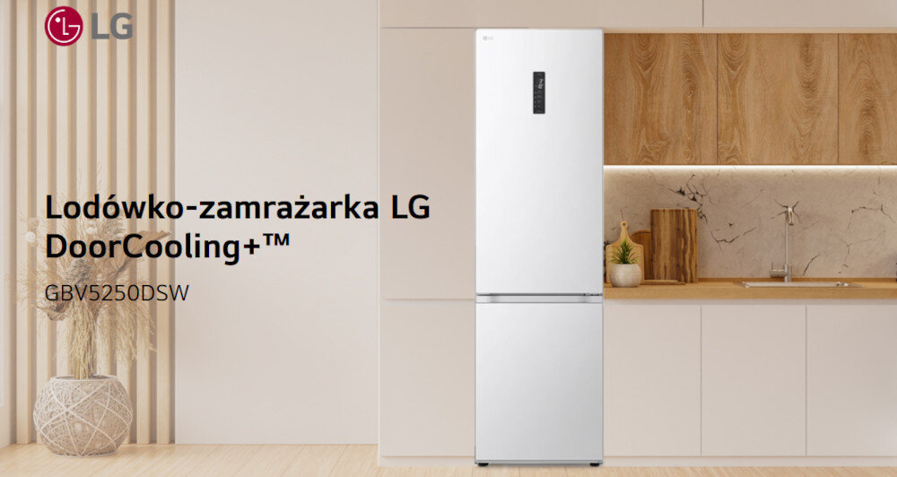 LODÓWKA LG GBV5250DSW LINEARCooling Zwiększona efektywność kompresor inwerterowy skuteczne energooszczędne kontrola temperatury Dystrybutor dozownik świeża woda schłodzona system Multi Air Flow Technologia DoorCooling chłodzenie