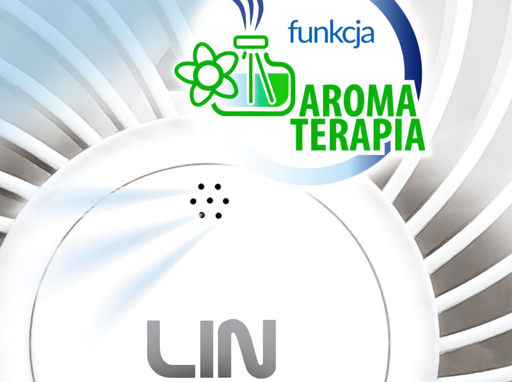 Wentylator LIN FX-08R Biały chłodzenie aromaterapia specjalna funkcja nasączenie materiału olejki eteryczne zapachowe płyny odstrzaszjące insekty komfort świeżość