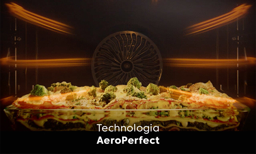 PIEKARNIK BEKO BBIM7300BC AeroPerfect wizualizacja wnętrze danie pieczenie naczynie zapiekanka inspirowane silnikami lotniczymi równomierne pieczenie