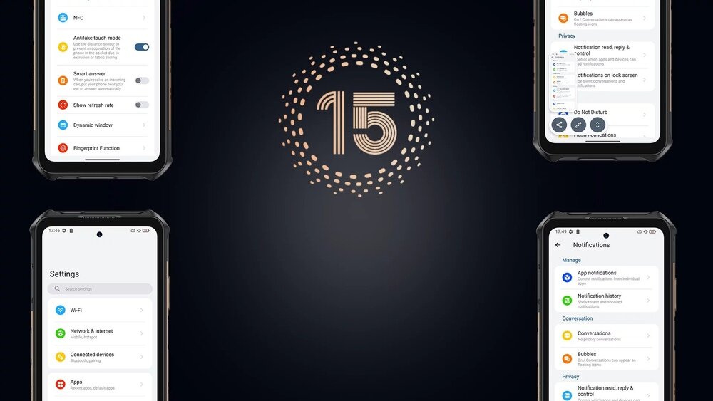 Smartfon ULEFONE Armor X16 Pro Android 15 bezpieczeństwo funkcje