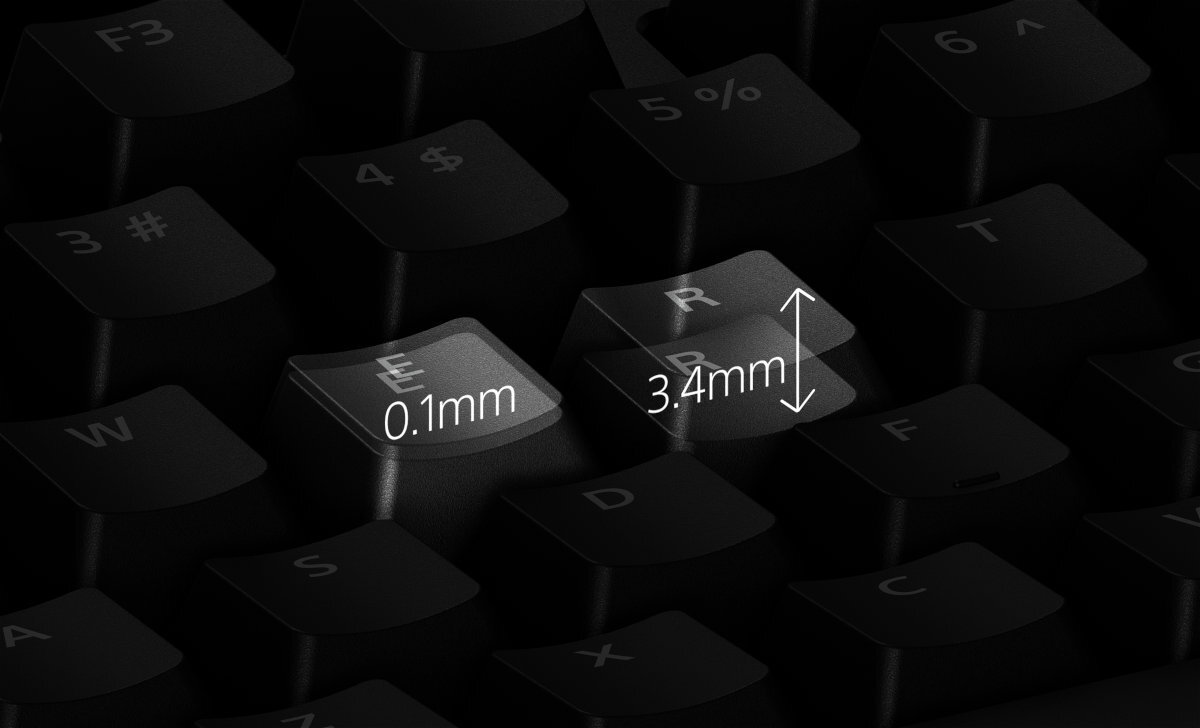 SONY Inzone KBD-G900 INZONE KBD-H75 przełączniki magnetyczne Brak styku fizycznego wewnątrz przełącznika KBD-H75 regulację punktu aktywacji każdego klawisza - ustawienie aktywacji przełącznika