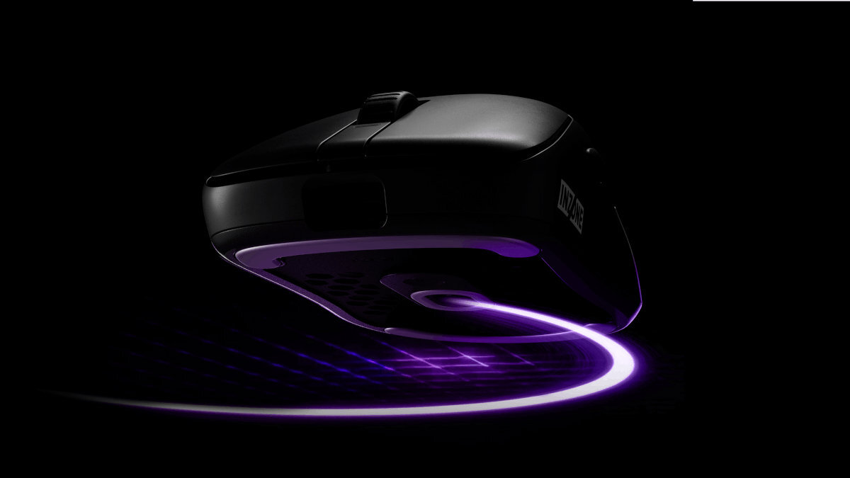 SONY Inzone MSE-G500 INZONE Mouse-A czujnik PixArt 3950IZ precyzji i szybkości rozdzielczości do 30 000 DPI, śledzeniu 750 IPS i przyspieszeniu 70 G  mikrokorekty pełną prędkością INZONE Mouse-A - myszka od spodu, szybkość ruchu